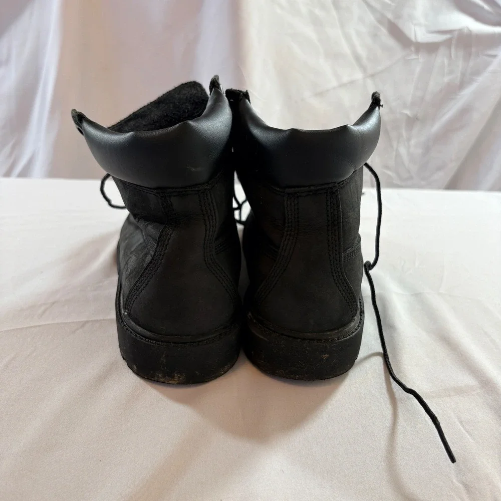 Timberland 6 Inch Waterproof Boots Junior Size 5M Black Insulated Leather Lug